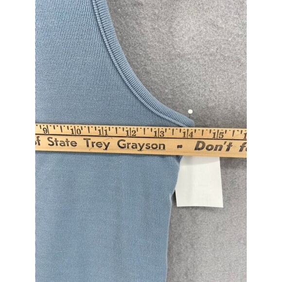 4TH & RECKLESS Bodysuit Womens Sz S Blue Charla One-shoulder Ribbed - Picture 3 of 7